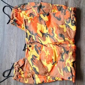 ROTHCO Oversized Baggy Orange Camo Trendy Pants Size Xs